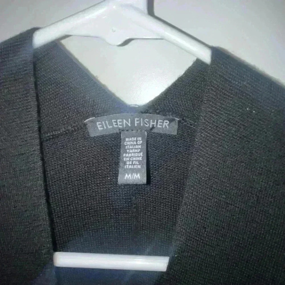 Eileen Fisher Merino Wool color block cardigan - Picture 4 of 5